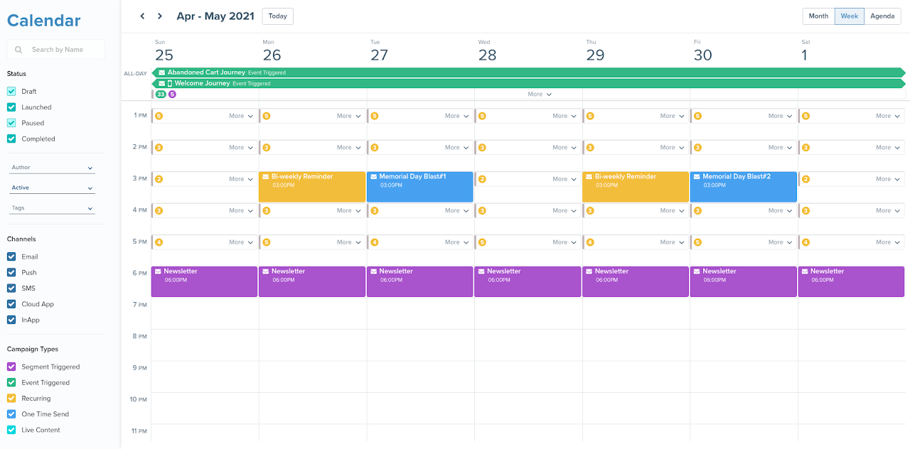 Understanding the Calendar View in Cloud Campaign 