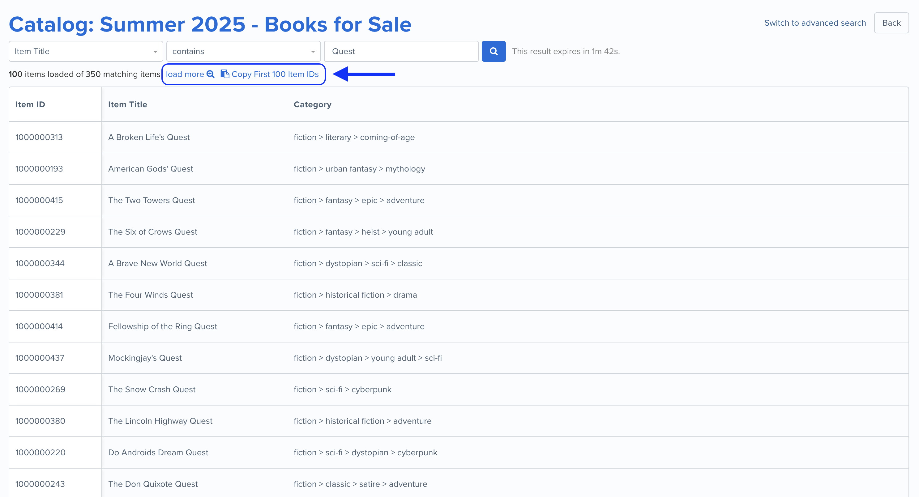 Catalog- Search-Greater-than-100-annotated.png