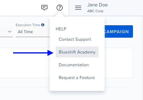 Support Dropdown - Academy