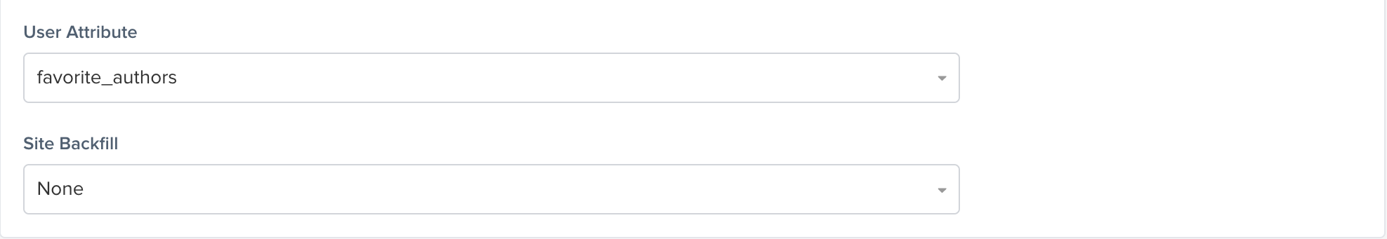 Attribute-based inputs showing a single attribute selector.