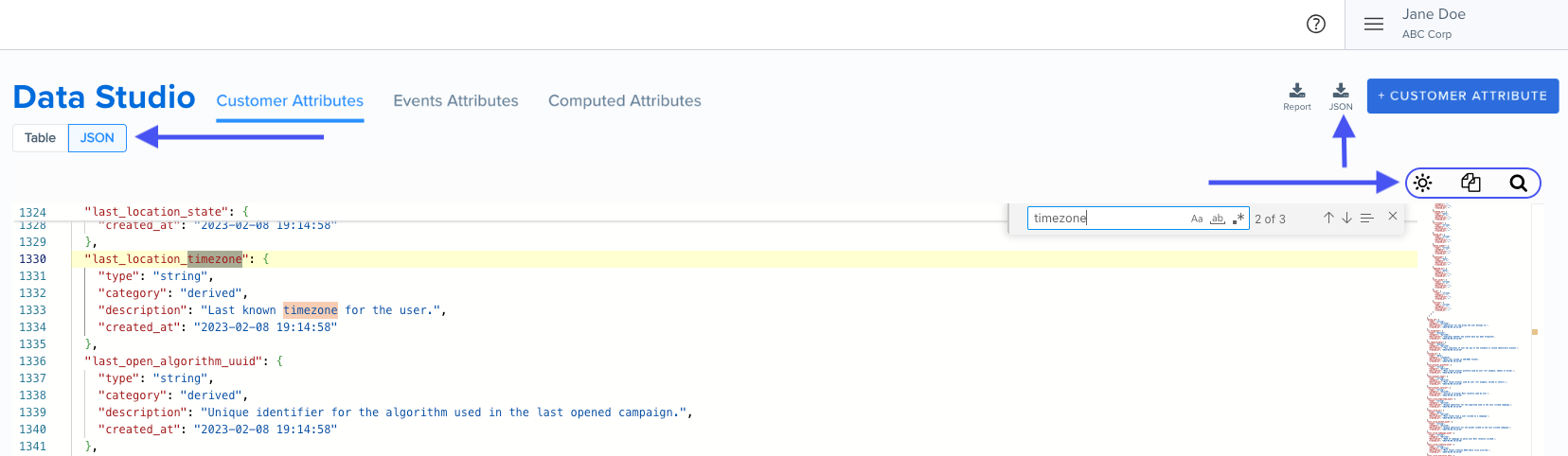 JSON view